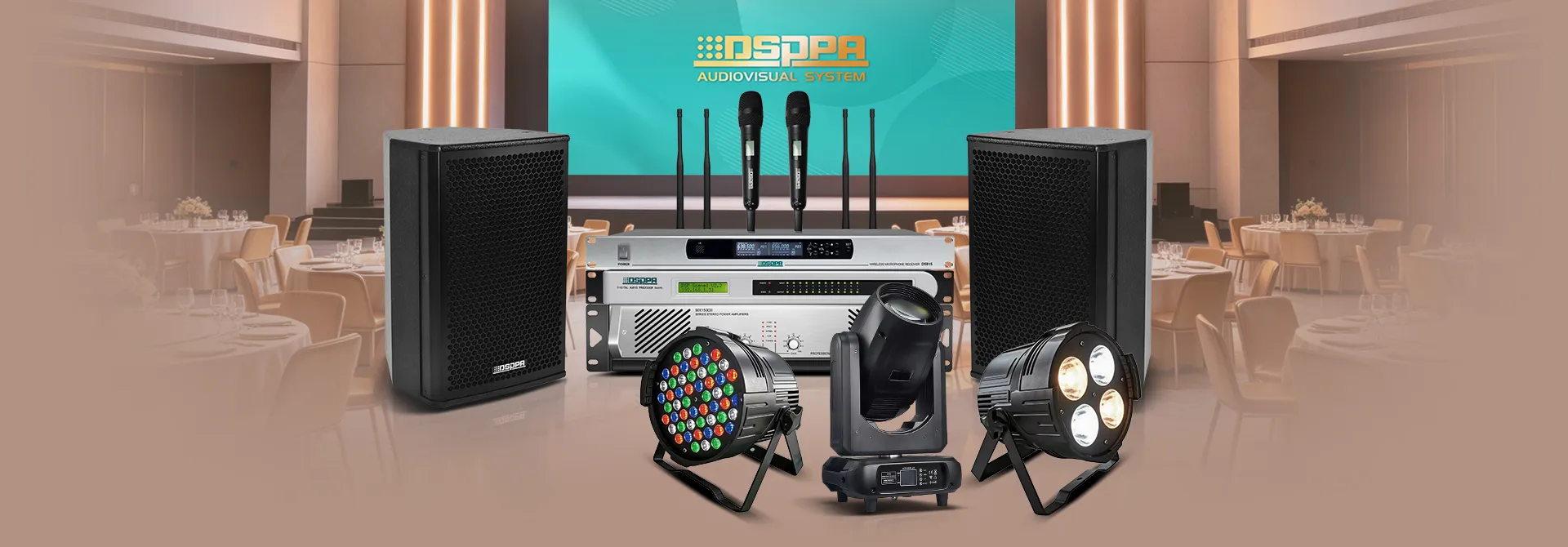 Integrated Audio, Video and Lighting Solution for Hotel Banquet Halls