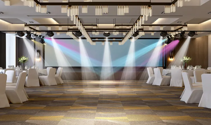 Integrated Audio, Video and Lighting Solution for Hotel Banquet Halls