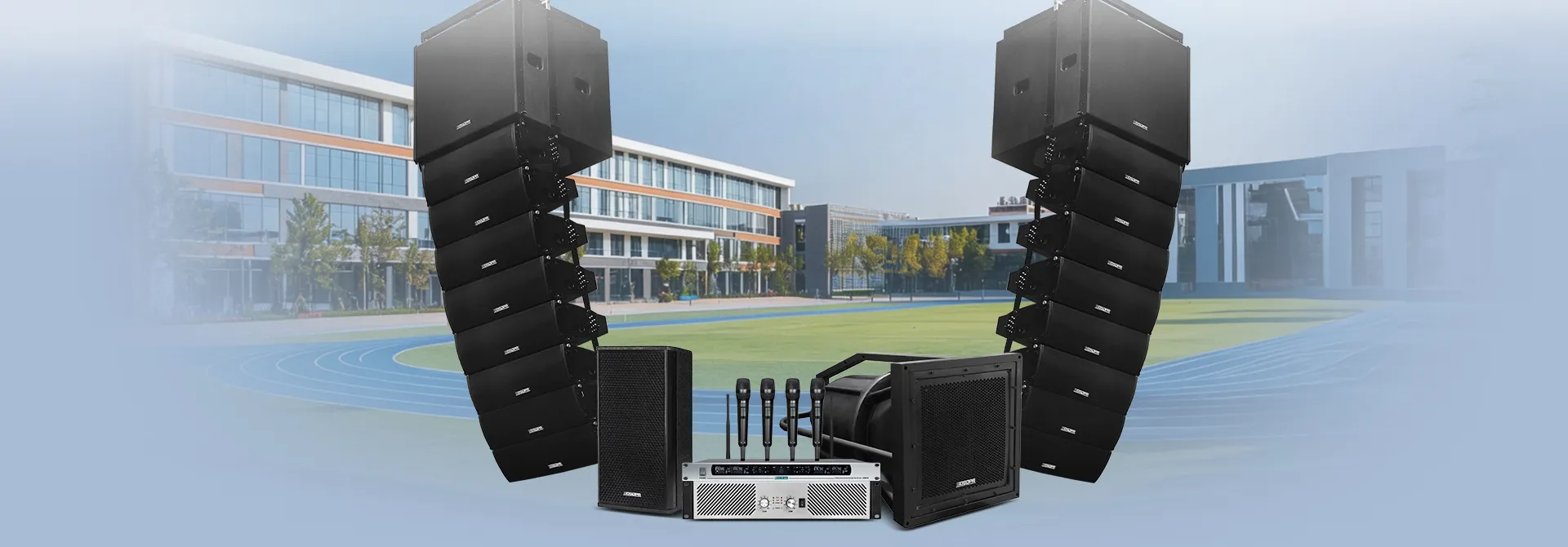 Professional Line Array Sound Reinforcement Solution for School Playgrounds